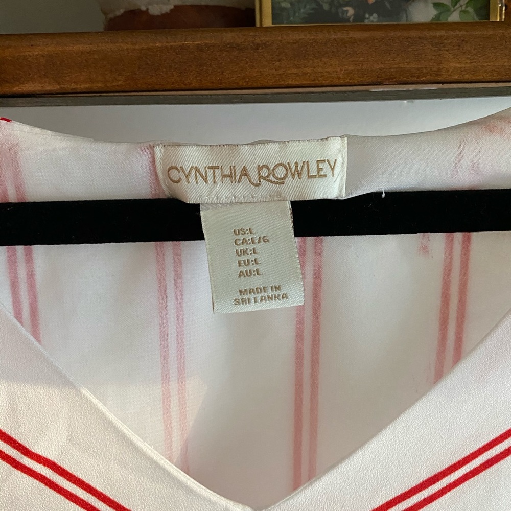 CYNTHIA ROWELY - WHITE AND RED STRIPED TANK - Picture 3 of 4